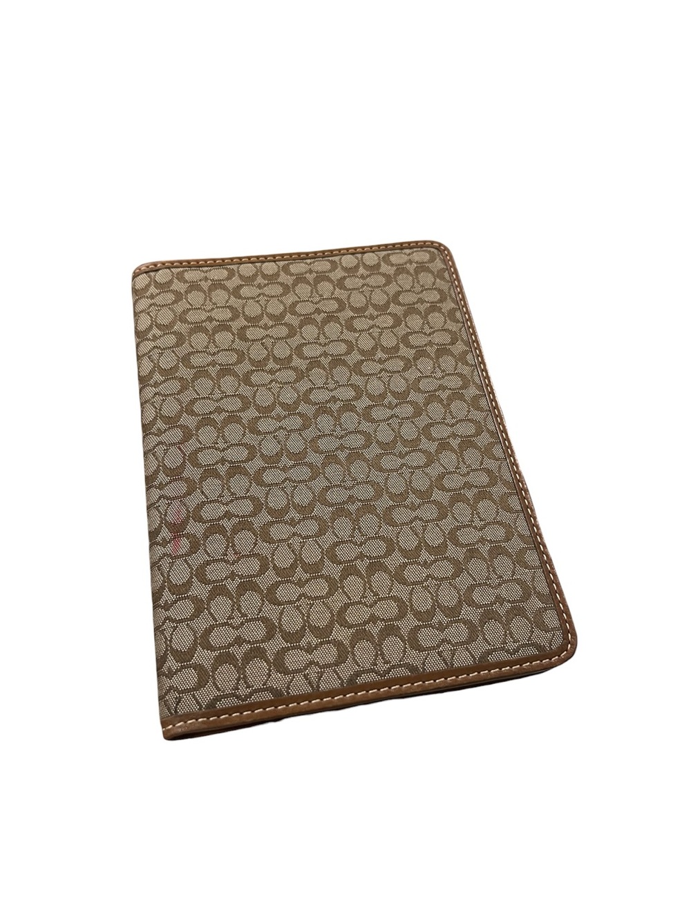 Vintage COACH Logo CC Signature Brown Passport Case/Holder Canvas/Leather
